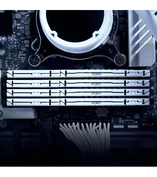 Оперативная память Kingston Fury Beast, DDR5, 16Gb (1x16GB), 5600MHz, CL40, DIMM, радиатор, белый