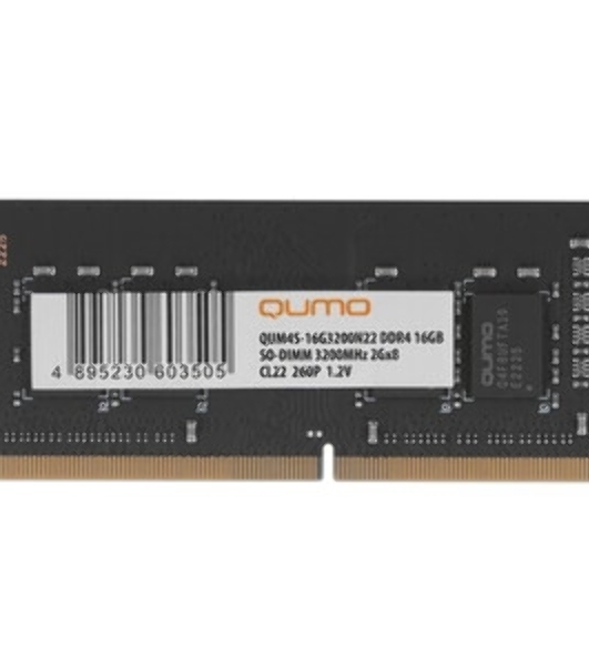 Оперативная память Qumo, DDR4, 16GB (1x16GB), 3200MHz, CL22, SO-DIMM