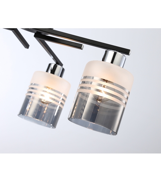 Светильник Ambrella light TR303212/4 BK/CH/SM/FR черный/хром/дымчатый/белый матовый E27*4 max 60W D515*200