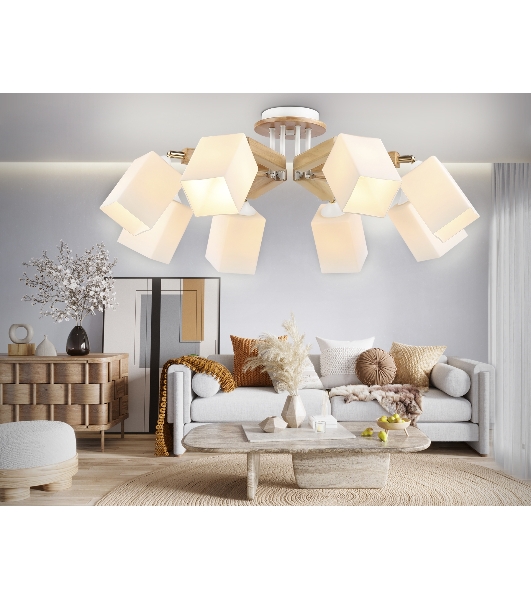 Светильник Ambrella light TR9522/8 WH/GD/FR белый/золото/белый матовый E27*8 max 40W D790*260