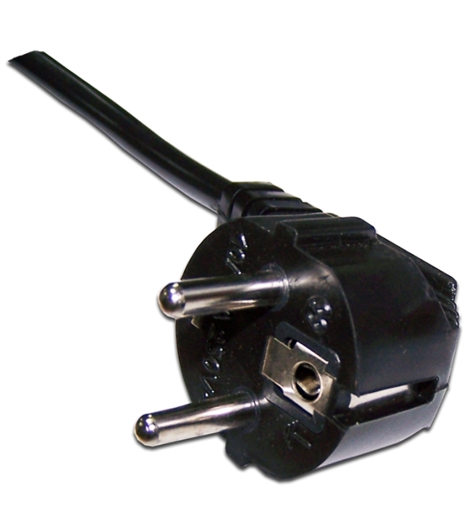 Шнур питания LANMASTER C19-Schuko угловая, 3х1.5, 220В, 16А, черный, 0.5 м.