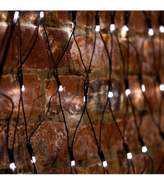 Гирлянда Neon-night 'Сеть' 2х2х1.5м, свечение с динамикой, черный ПВХ, 136 LED, 230 В, белый
