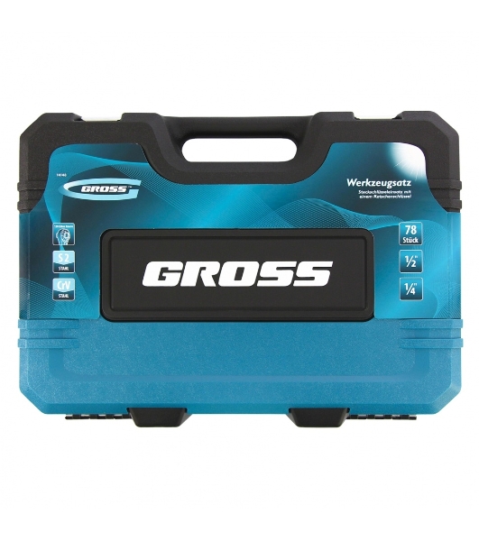 Набор инструментов Gross 14148 78 пред., 120 зубьев, CrV, 1/4, 1/2