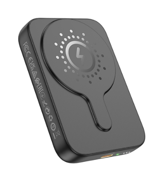 Портативный аккумулятор Powerbank HOCO J117A с быстрой беспроводной зарядкой (магнитный), черный