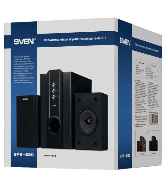 Акустическая система Sven SPS-820 2.1 черный 38Вт