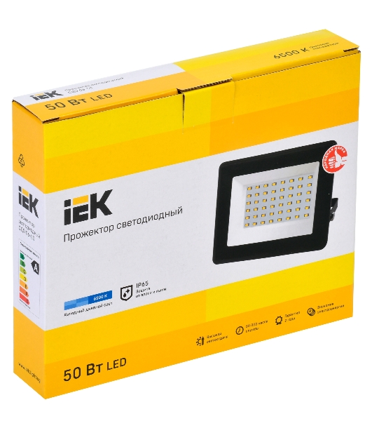 Прожектор светодиодный СДО 06-50 6500К IP65 черный IEK LPDO601-50-65-K02