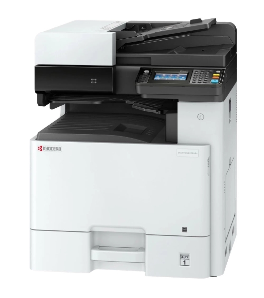 МФУ лазерное Kyocera Ecosys M8124cidn (1102P43NL0), A3, цветной, печ. до 24 стр/мин. (А4) до 12 стр/мин. (А3), скан. до 50 стр/мин., 1200 x 1200 dpi (печать) 600x600dpi (скан.), USB, RJ-45, NFC, Air Print, Mopria