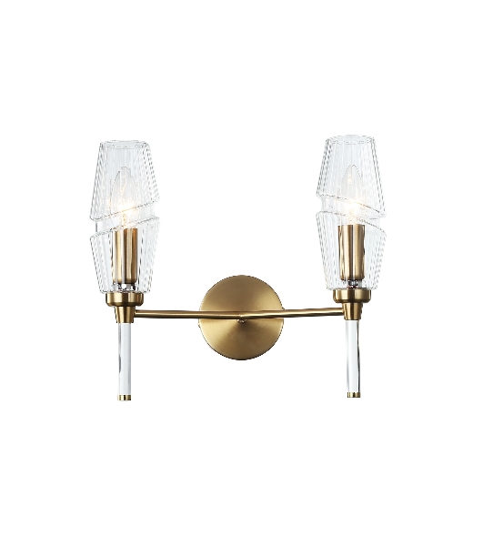 Настенный светильник Ambrella light LH55206/2 BS/CL латунь/прозрачный E14*2 max 40W 330*170*280