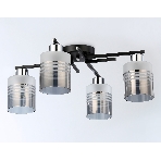 Светильник Ambrella light TR303212/4 BK/CH/SM/FR черный/хром/дымчатый/белый матовый E27*4 max 60W D515*200, фото4