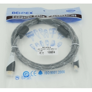 Кабель HDMI Ver.1.4 черный jack HDMI(19pin)/HDMI(19pin) 1.8м феррит.кольца позолоченные контакты
