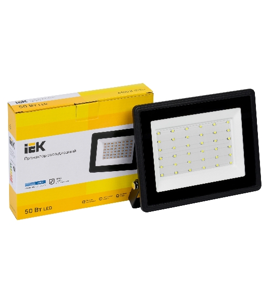 Прожектор светодиодный СДО 06-50 6500К IP65 черный IEK LPDO601-50-65-K02