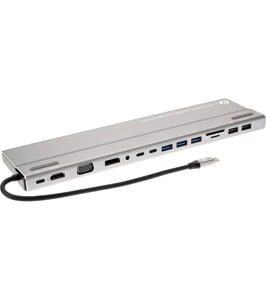 Адаптер VCOM TypeC -->3*USB3.0+2*USB2.0+VGA+RJ45+SD+TF+AUD+HDMI+DP+2*USB3.1 Data+PD