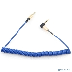 Кабель Cablexpert аудио 90˚ спиральный CCAB-02-35MMLC-1.8MU. 3.5 Jack (M)/3.5 Jack (M), синий, 1.8м, блистер, фото3