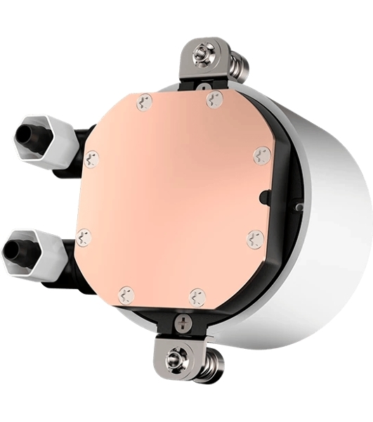 Система охлаждения/ PCCooler DA360 ARGB WH (280W, 360мм, белый, ARGB/ Fans: 3x120мм, 72.1CFM, 33.8dBA, 1800RPM/ Pump height 55мм, 28dBA, 3000RPM, Rad thickness 27мм/ S: 1851, 1700, 1200, 20XX, 115X, AM5, AM4)