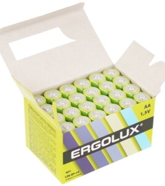 Элемент питания алкалиновый Ergolux LR6 Alkaline BP-24 (уп.24шт)