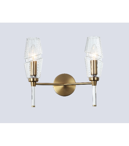 Настенный светильник Ambrella light LH55206/2 BS/CL латунь/прозрачный E14*2 max 40W 330*170*280