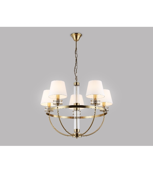 Люстра Ambrella light LH71251/5 BS/WH латунь/белый E14/5 max 40W D700*990