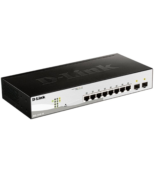 Коммутатор D-Link DGS-1210-10/F1A, 8×1 Гбит/с + 2×1 Гбит/с SFP, настраиваемый