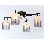 Светильник Ambrella light TR303212/4 BK/CH/SM/FR черный/хром/дымчатый/белый матовый E27*4 max 60W D515*200, фото 1