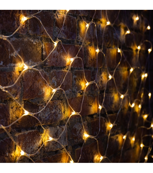 Гирлянда Neon-night 'Сеть' 2х1,5м, свечение с динамикой, прозрачный ПВХ, 288 LED, 230 В, теплый белый