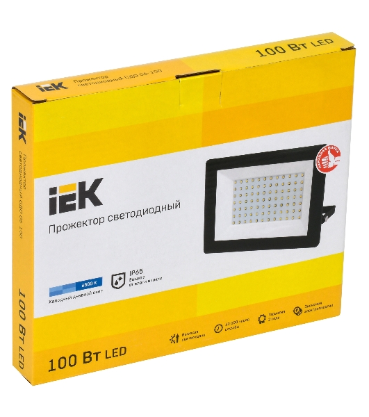 Прожектор IEK LPDO601-100-65-K02 СДО 06-100 светодиодный черный IP65 6500 K IEK