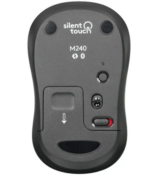 Мышь беспроводная Logitech M240 SILENT графитовый, 4000 dpi, Bluetooth, кнопки - 3