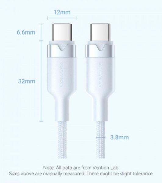 Кабель Vention USB 2.0 CM/CM - 1м. черный 3А PD60W