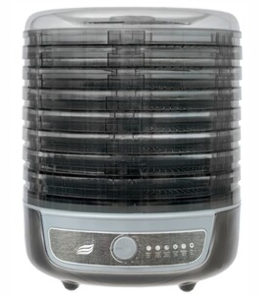 Сушилка для овощей 3в1 с функциями приготовления йогурта и десертов + 2 поддона для пастилы в подарок Великие Реки Волга-10 черно-серебристая