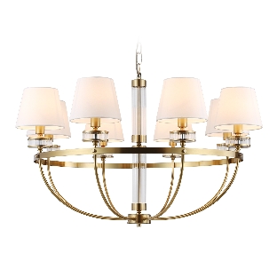 Люстра Ambrella light LH71253/8 BS/WH латунь/белый E14/8 max 40W D870*990