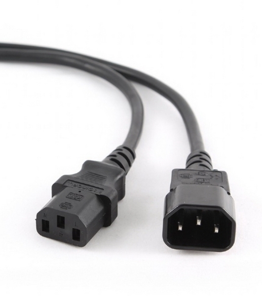 Кабель питания сист.блок-монитор Cablexpert PC-189-1-1.8M, 1.8м, C13-C14, 3x1кв.мм., черный, с заземлением