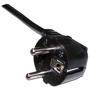 Шнур питания LANMASTER C19-Schuko угловая, 3х1.5, 220В, 16А, черный, 1 метр