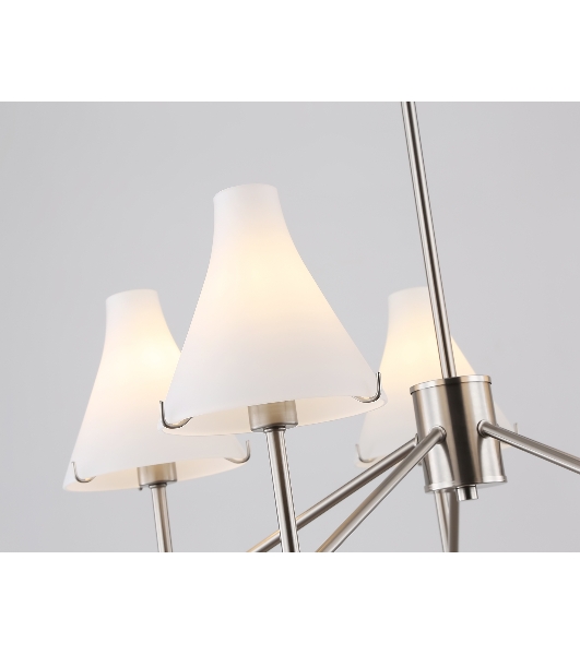 Люстра Ambrella light LH57123/5 SN/FR никель/белый матовый E14/5 max 40W D650*590