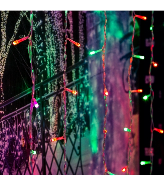 Гирлянда Neon-night 'Светодиодный Дождь' 2х2м, свечение с динамикой, прозрачный провод, 230 В, диоды RGB, 200 LED