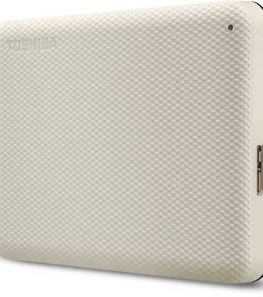 Внешний HDD 2.5' Toshiba Canvio Advance, 1TB, USB 3.2 Gen 1 Type-A, 5400 rpm, белый
