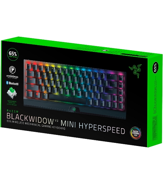 Клавиатура Razer BlackWidow V3 Mini HyperSpeed гибридная, USB Type-A, Bluetooth, радиоканал, чёрный