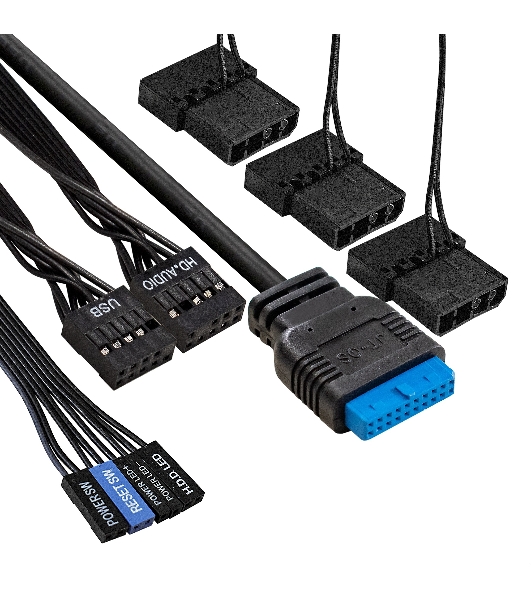 Компьютерный корпус Miditower ExeGate EVO-5001A-600NPX (ATX, БП 600NPX с вент. 12 см, 2хUSB+1хUSB 3.0+HD Audio, черный, 3 вент.12см с RGb подсветкой, боковая панель - закаленное стекло)