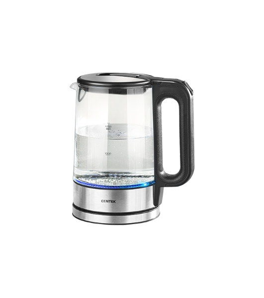 Электрочайник Centek CT-0032 прозрачный, 1.7 л, 2200 Вт, скрытый нагревательный элемент