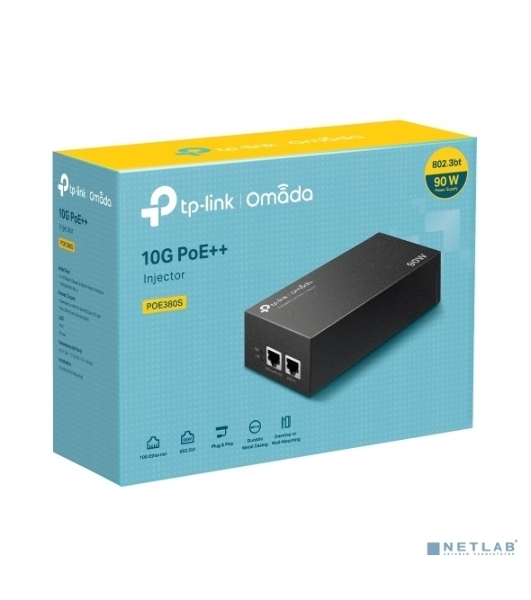 Инжектор PoE++ TP-Link POE380S 10 Гбит/с Omada
