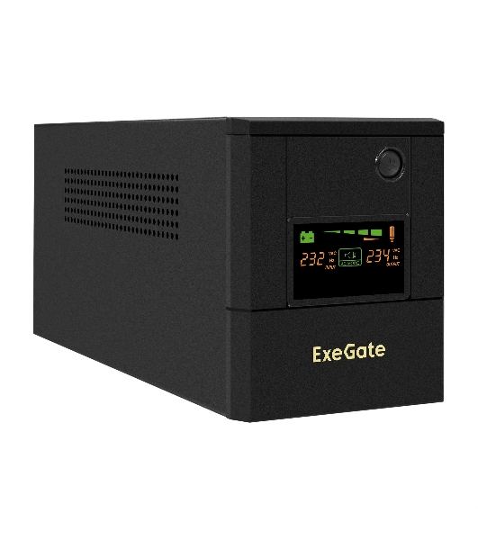 Источник бесперебойного питания ExeGate Smart LB-2000.LCD.AVR.8C13.USB (2000VA/1200W, цветной LCD, AVR, 8*C13, USB, батарея 12V 9Ah - 2 шт., металлический корпус, Black)
