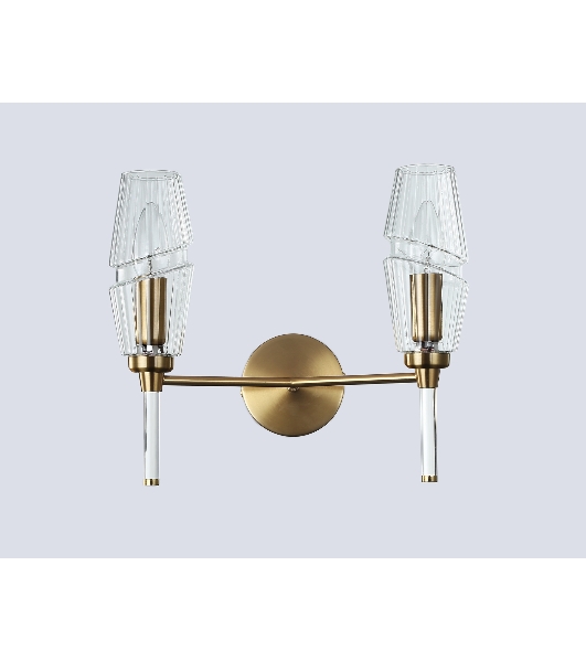 Настенный светильник Ambrella light LH55206/2 BS/CL латунь/прозрачный E14*2 max 40W 330*170*280