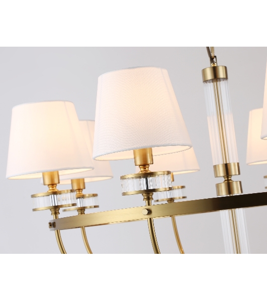 Люстра Ambrella light LH71253/8 BS/WH латунь/белый E14/8 max 40W D870*990
