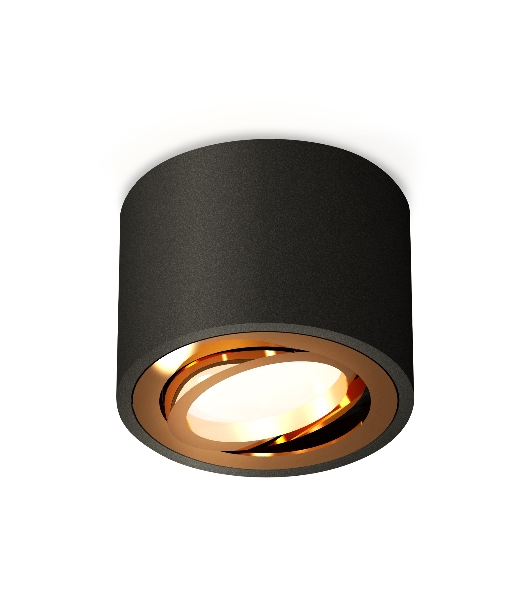 Светильник Ambrella Light XS7511004 SBK/PYG черный песок/золото желтое полированное MR16 GU5.3 (C7511, N7004)