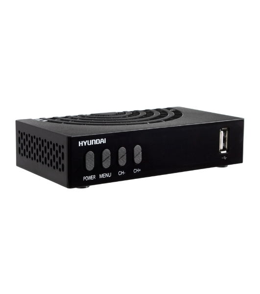 Приставка для цифрового ТВ Hyundai H-DVB440 черный, DVB-T2, DVB-T, DVB-C, HDMI, USB 2.0 x2