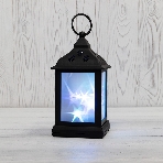 Декоративный фонарь Neon-night 11х11х22,5 см, черный корпус, цвет свечения RGb с эффектом мерцания, фото 1