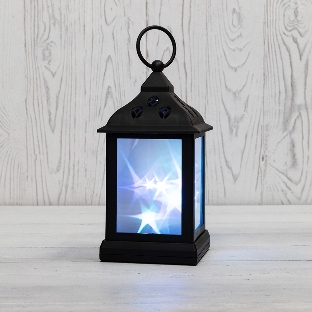 Декоративный фонарь Neon-night 11х11х22,5 см, черный корпус, цвет свечения RGb с эффектом мерцания