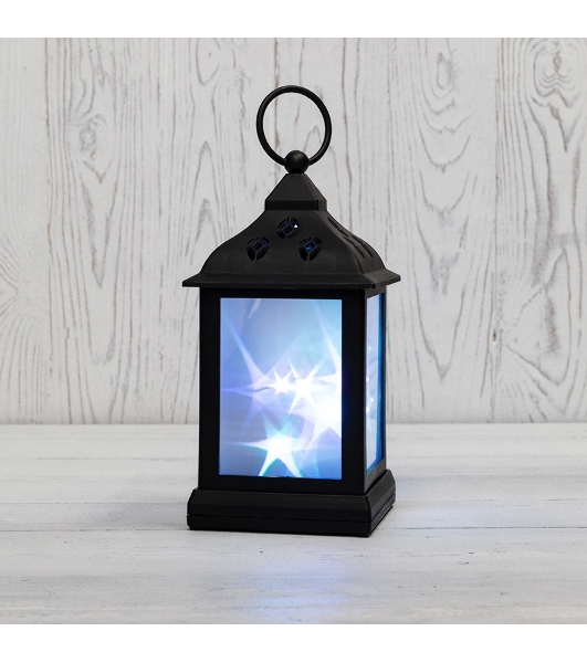 Декоративный фонарь Neon-night 11х11х22,5 см, черный корпус, цвет свечения RGb с эффектом мерцания