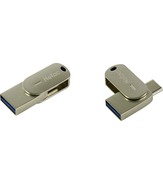 Флешка USB Netac U785 (NT03U785C-032G-30PN), 32Gb, USB 3.0/TypeC, R/W 110/45, серебристый