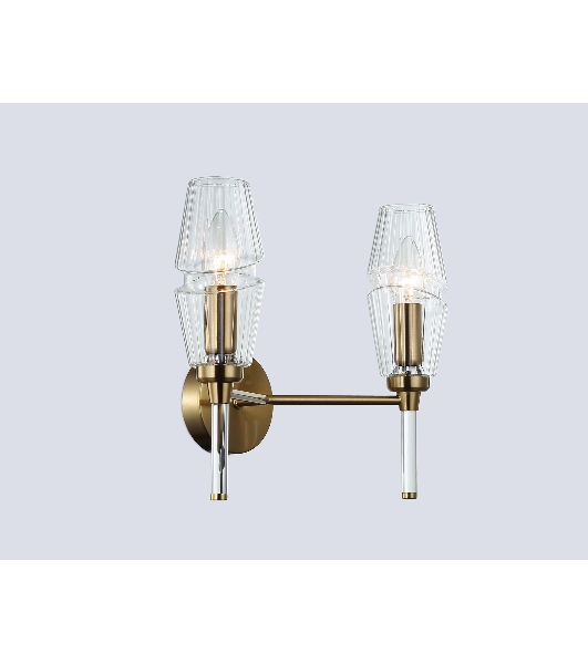 Настенный светильник Ambrella light LH55206/2 BS/CL латунь/прозрачный E14*2 max 40W 330*170*280