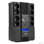Источник бесперебойного питания Бастион SKAT-UPS 800-AID-IN-1x9-8 ИБП 220В 480Вт, LCD, АКБ 1x 9А·ч, line interactive, мод.синус, 8хSchuko,2xUS (8933), фото3