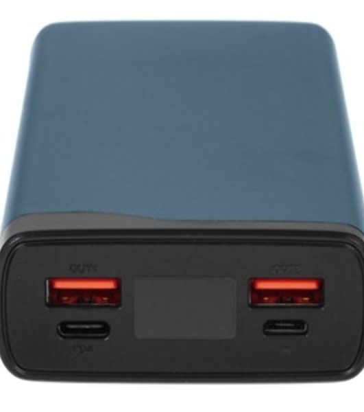 Портативный аккумулятор OLMIO QL-20, 20000mAh, 22.5W, QuickCharge3.0/PowerDelivery, LCD, голубой